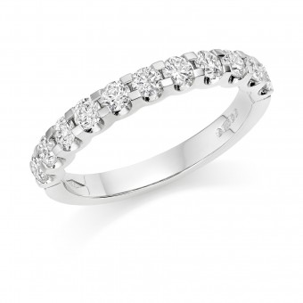 Platinum Sabrina round cut diamond true half eternity ring 0.70cts