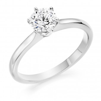 Platinum Vittoria round cut diamond solitaire ring 0.40cts