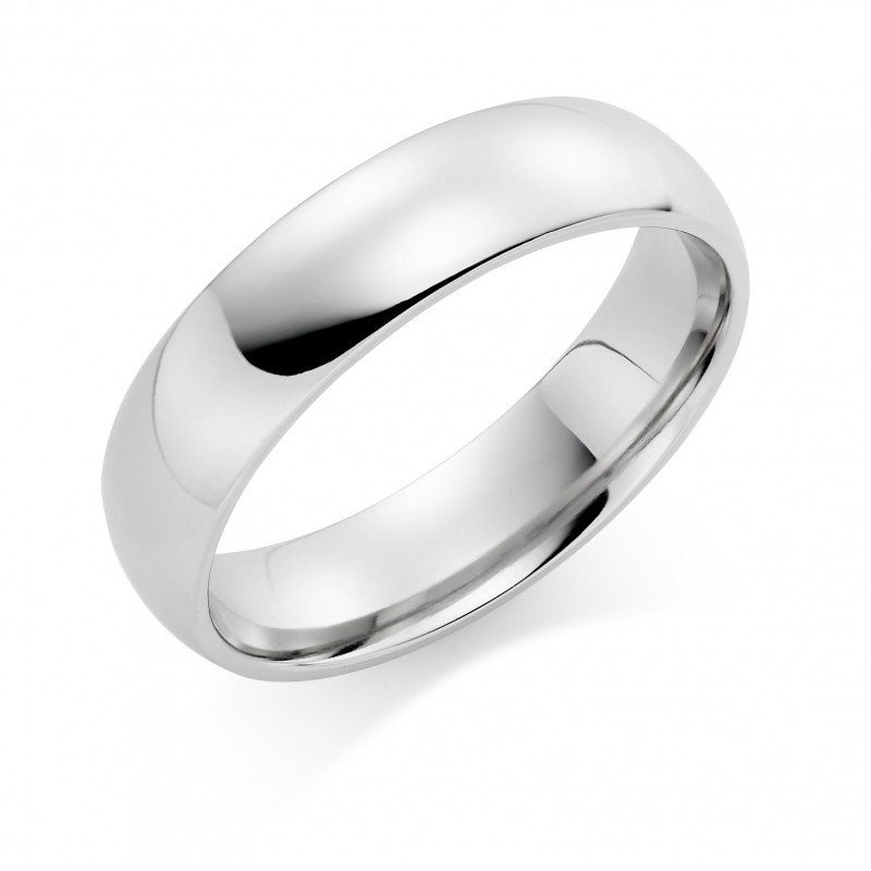 Platinum 6mm Oxford wedding ring