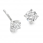 Platinum Natalia round cut diamond earrings 0.80cts.
